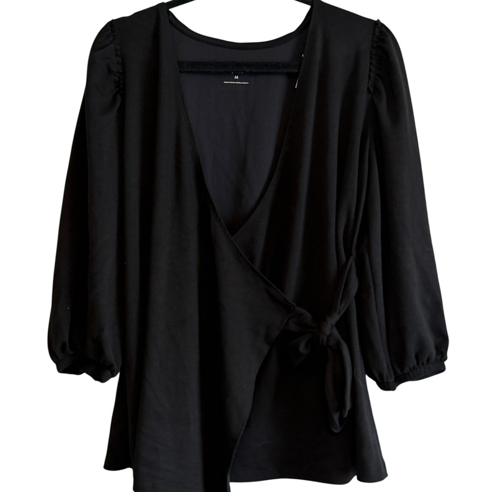 Isabel Maternity by Ingrid & Isabel Black Wrap Maternity Top - Size XL - NWT